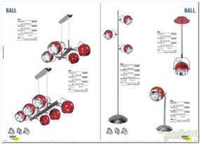 Pendul modern, Spot LED Ball rosu