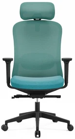 SYNO-H Scaun ergonomic, suport lombar cu Masaj, sezut translatabil, cotiere 3D, tetiera 4D, Mesh/textil, Albastru