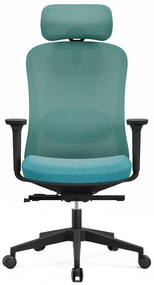 SYNO-H Scaun ergonomic, suport lombar cu Masaj, sezut translatabil, cotiere 3D, tetiera 4D, Mesh/textil, Albastru