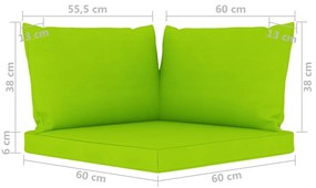 Canapea de gradina cu 4 locuri, perne verde aprins verde aprins, 4 locuri, 1