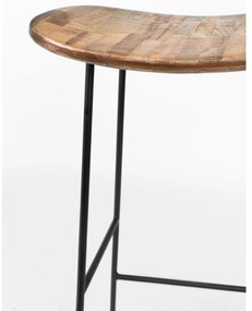 Scaun de bar în culoare naturală din lemn de tec (înălțime șezut 76 cm) Tangle – White Label