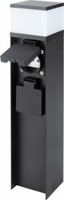 Brilagi - Lampă de exterior cu 2 prize SCHUKO, 1xG9/11W/230V, IP44, neagră
