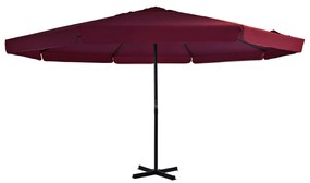 vidaXL Umbrelă de soare de exterior stâlp aluminiu roșu bordo 500 cm
