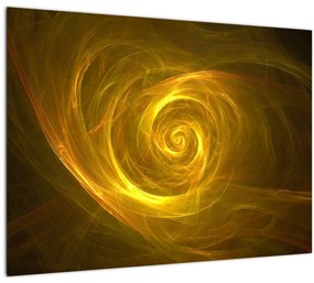 Tablou cu spirala abstractă în galben (70x50 cm), în 40 de alte dimensiuni noi