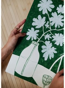 Poster 30x40 cm Blue Flowers &amp; Red Wine – Anouk van Cleef – The Poster Club