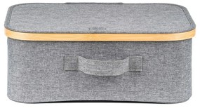 Cutie de depozitare G21 40 x 30 x 15 cm, dinbambus cu capac, gri