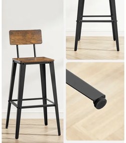 Scaun de bar AVEN maro/negru