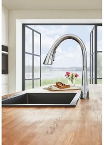 GROHE 31654AP0 - Chiuvetă K700U 533 × 457 mm, granit negru/negru