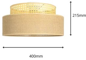 Plafonieră BOHO 1xE27/60W/230V bej