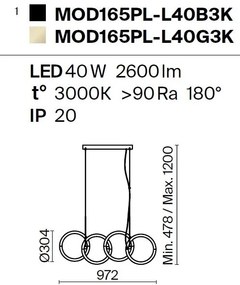 Lustra LED suspendata design modern Node auriu