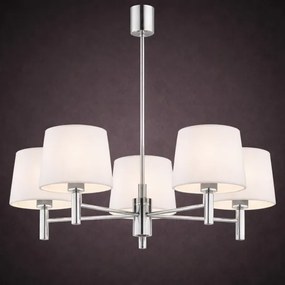 Brilagi - Lustru pe tijă MONTE 5xE27/60W/230V crem/crom lucios