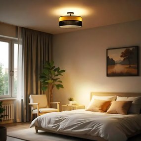 Plafonieră ALBA, 3x E27/15W/230V, Ø 40 cm, negru/maro