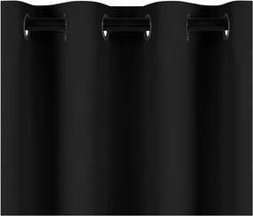 Draperie opacă AmeliaHome Eyelets Black, 140 x 245 cm, negru