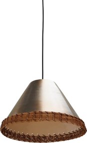 Lustra suspendată din metal și rattan, Ø41 cm, „Sabia”