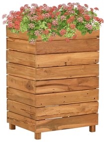vidaXL Strat înălțat, 50x40x72 cm, lemn de tec reciclat și oțel