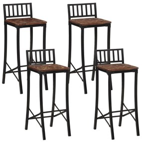 vidaXL Scaune de bar, 4 buc., lemn masiv reciclat