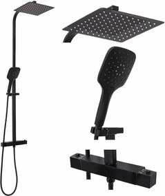 Coloana de dus negru mat cu termostat Rea Jet