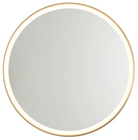 Oglindă de baie aur roz 70 cm, inclusiv LED, cu 3 trepte de intensitate reglabilă, cu atingere rotundă - Miral