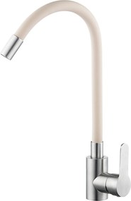 Baterie bucătărie cu pipă flexibilă - 266 oțel inoxidabil Satinat P14A