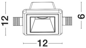 Spot incastrabil design modern Crate alb 12x12cm