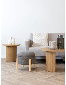 Medas puf cu depozitare, bouclé, maro, natural