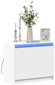vidaXL Dulap cu LED, alb, 72x34x61 cm, lemn prelucrat