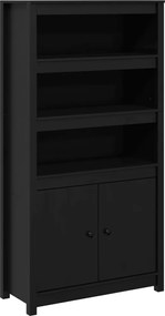 vidaXL Dulap înalt, negru, 80x35x154 cm, lemn masiv de pin