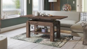 Mazzoni ASTORIA Stejar Maro - MĂSUȚĂ EXTENSIBILĂ MĂSUȚĂ DE CAFEA CU RAFT