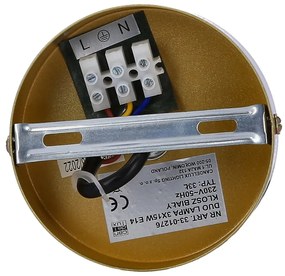 Lustră aurie cu abajur din sticlă 32.5x32.5 cm Duo – Candellux Lighting