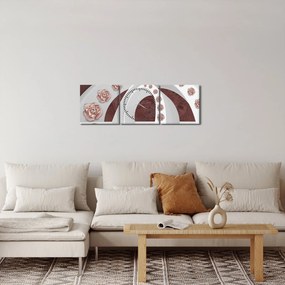 Tablou - Arcade 3D cu flori (cu ceas) (90x30 cm)