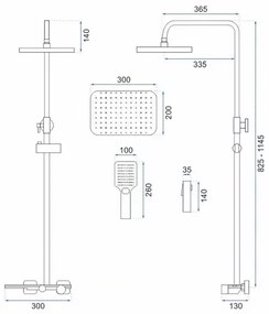 Coloana de dus cu termostat Rea Helix negru mat plus dus igienic