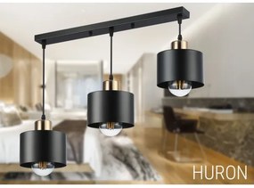 Lustră pe cablu 3xE27/35W/230V negru/auriu