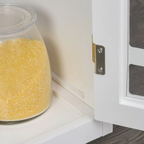 HOMCOM Cărucior de servire - cărucior pentru bucătărie pe roți - sertar, dulap, suport pentru prosoape -  alb | Aosom Romania