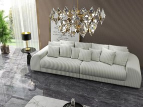 Canapea extensibilă dumonde cu 2 lăzi de depozitare si sezut confortabil din spuma high-density, Verona Ambiance Ivory 310x100 cm