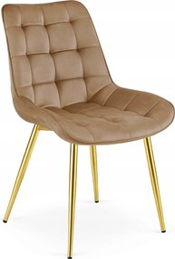 Scaun Bucatarie/Dining Joy Maro Catifea, Picioare Metalice, Finisaj Auriu
