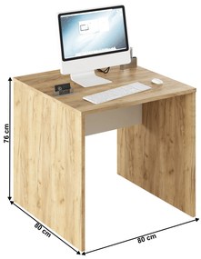 Masă PC Rumia 17 (stejar artisan + alb). 1064684