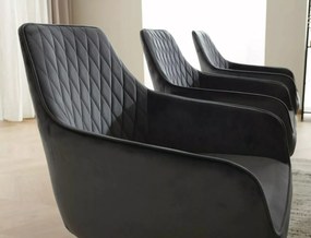 Scaun rotativ Marlo velvet negru/negru Blu19