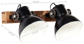 Lampa de perete industriala, negru, 45 x 25 cm, E27 Negru, 2 la rand, 1