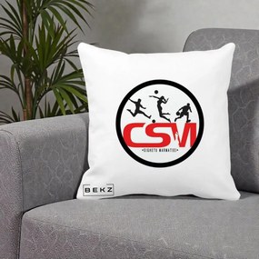 Perna Personalizata CSM Sighetu Marmatiei Sport, 40x40 cm, Alba Mata, Husa Detasabila, Perna Inclusa, BEKZ®