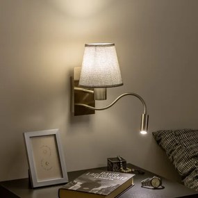 Lampă LED de perete Brilagi NUBILA 1xE27/25W/230V + LED/3W crom mat/gri