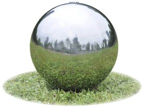 vidaXL Fântână sferică de grădină cu led-uri, 40 cm, oțel inoxidabil