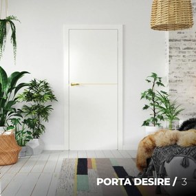 Usa de interior PORTA DESIRE cu insertii metalice aurii - Model 3 240-300 mm, Alb