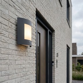 Lampă de perete exterioară antracit IP44 senzor crepuscular - Emmerald