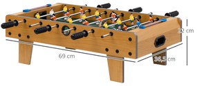 HOMCOM Masă de fotbal pentru copii de peste 6 ani 2 mingi 18 jucători 69 x 37 x 24 cm | Aosom Romania