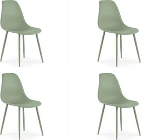 Set de 4 scaune din plastic OSAKA, verde deschis