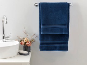 The Romantic Strip Set Prosoape Flaușate Baie 50x85cm + 70x150cm Bleumarin