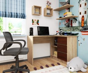 Masă PC de colț Bodhi  (Stejar sonoma + wenge) (D). 1069603