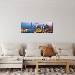 Tablou - Singapore, Asia (cu ceas) (90x30 cm)