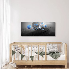 Tabloul cu bile abstracte albastre (120x50 cm)