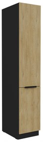 Dulap bucătărie pentru alimente Carminia 40 DK-210 2F (stejar cremona + negru). 1128020